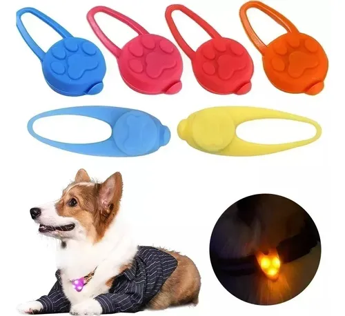 Llavero Colgante Para Collar De Mascotas Luz Led Perro Gatos