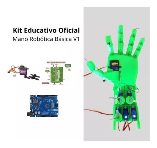 Mano Robotica Arduino Completa Biomakers Express