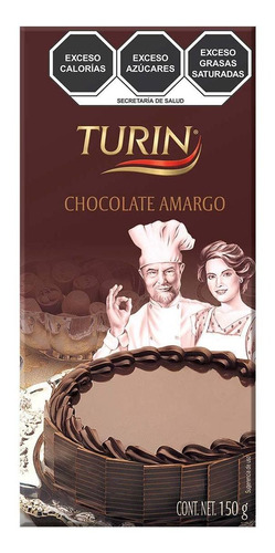Barra De Chocolate Turin Chocolate Amargo 150g