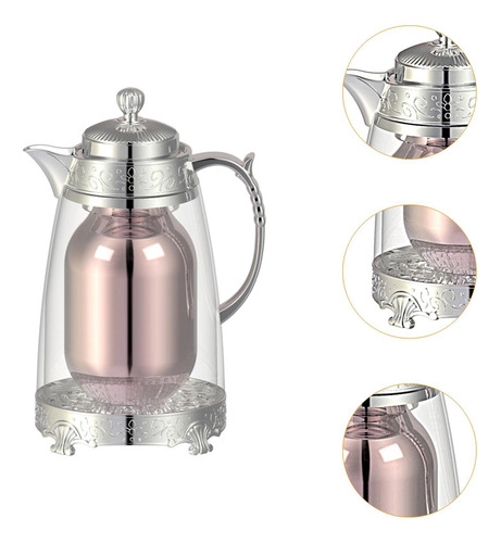 Café Aislado Tetera De Tetera 1l Café De Bebida Plateado