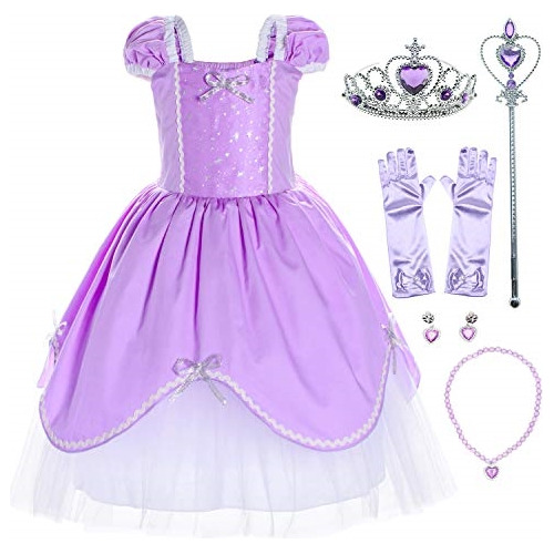 Disfraz De Princesa Vestido Violeta Para Niñas Talla 1-2t