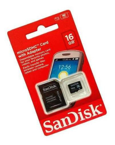 Cartão De Memória 16gb Micro Sd + Adaptador Black Friday