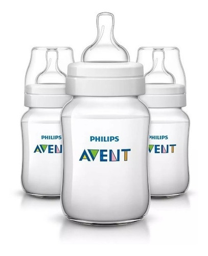 Set De 3 Mamaderas Avent 260 Ml Classic + Envio