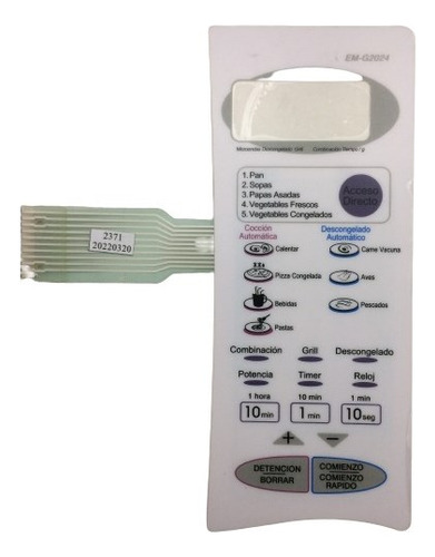 Panel Membrana De Microondas P/sanyo Emg2024