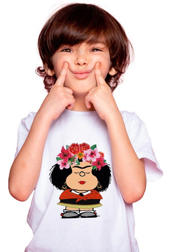Imagen 4 de 6 de Remera Mafalda Frida Kahlo Modal Premium Hombre Mujer Niños