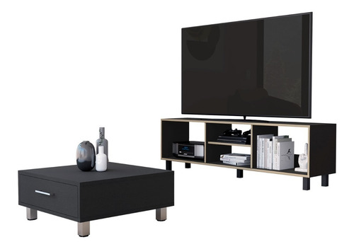 Rack Tv 65 + Mesa De Centro 1c Nomik - Wengue / Duna
