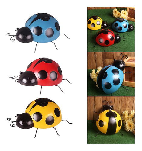 3 X 3x Estatuilla De Hierro Mariquita Colgante Mariquita