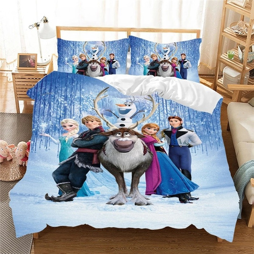 Edredon Frozen De Disney Cubrelecho Cama Sencilla