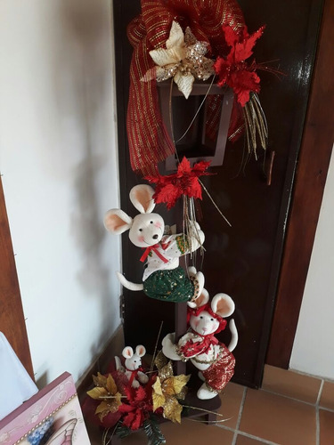 Farol Decoración Muñecos Navideños Conejos