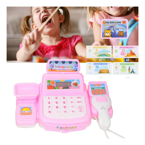 Caja Registradora Juguete Infantil Juego Para Niñas Y Niños Color Rosa Claro