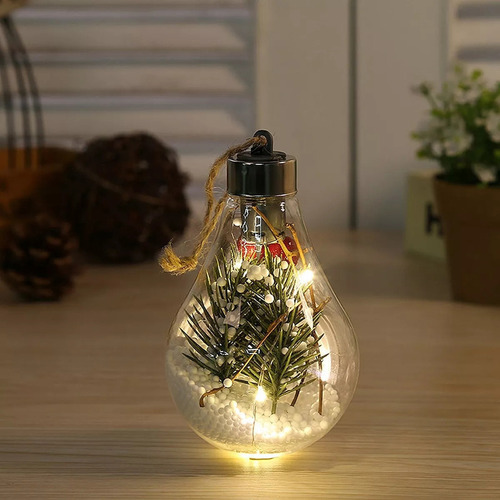 Nuevo 5 Piezas De Bola De Navidad Transparente Led,