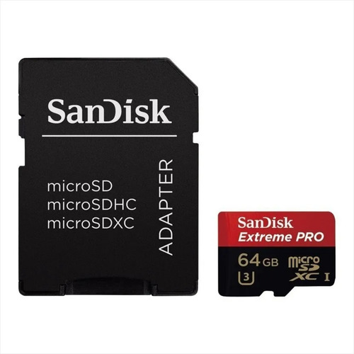 Tarjeta Micro Sdxc 64gb Sandisk Extreme Pro, U3, 4k, 170mb/s