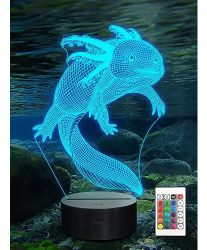 Luz Nocturna De Axolotl, Lámpara De Ilusión 3d Niños...