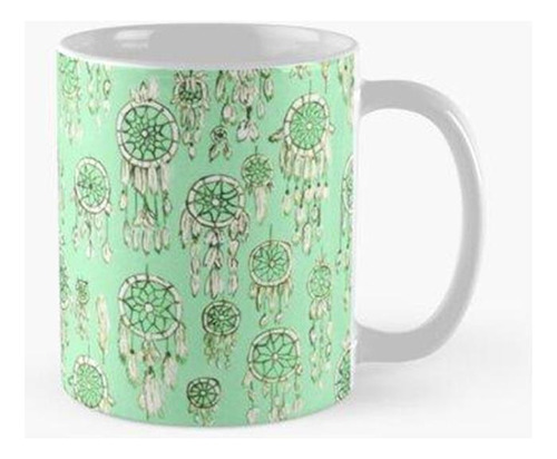 Taza Patrón De Atrapasueños - Verde Menta Calidad Premium