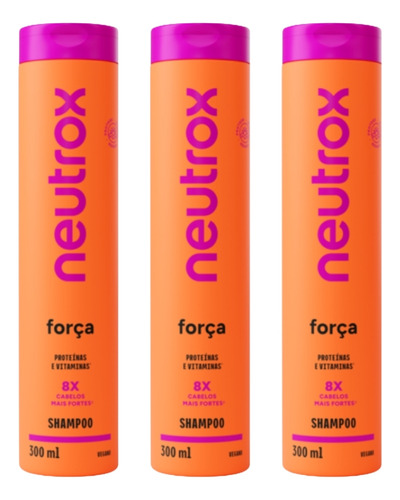 Shampoo Neutrox 300ml Força - Kit C/3un