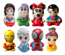 Comprar 12 Alcancias De Yeso Pintadas Personajes A  Elegir