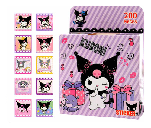 Rollo Stickers Caja Sanrio Friends Kuromi Calcomanías