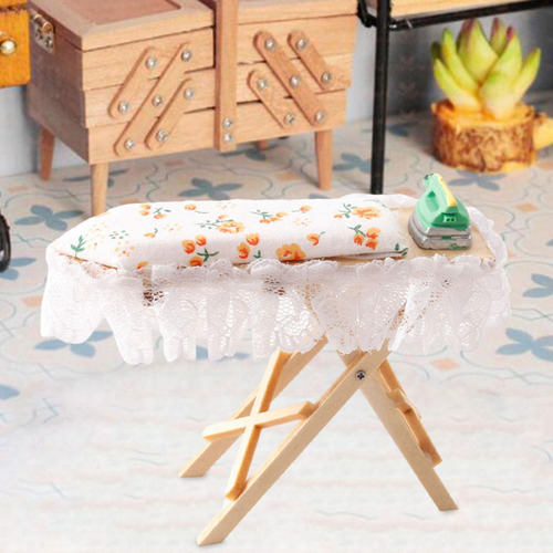 2 Juego De Planchado En Miniatura Para Casa De Muñecas 1:12