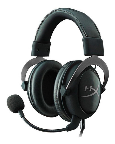 Headset over-ear gamer HyperX Cloud II KHX-HSCP gun metal com luz LED