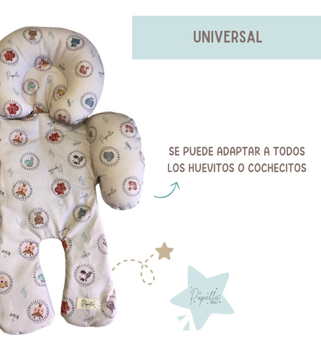 Reductor Huevito Bebe Cochecito Universal Reversible Algodon Caritas