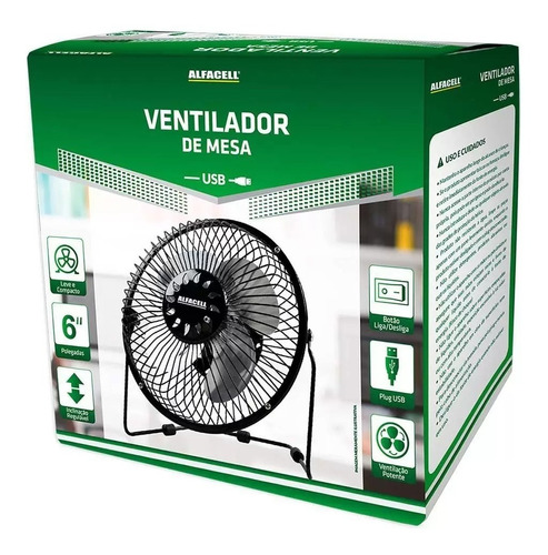 Mini Ventilador De Mesa Usb Portátil Notebook Metal Pequeno