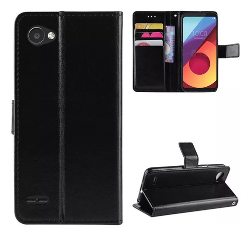 Funda De Anticaída Para LG Q6 Plus Negocio Estilo Cuero Flip