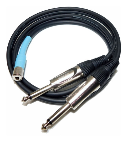 Cable 3,5 Hembra Stereos A 2 Plug Gold Mono Sin Ruido 1mts