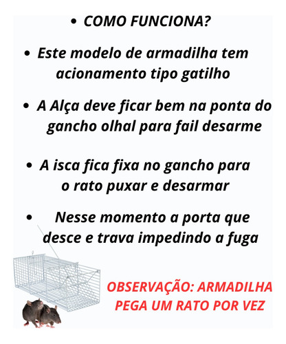 Armadilha Ratoeira Pega Ratos E Roedores