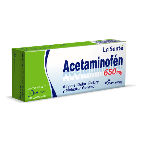 Acetaminofen Elter 650mg 10tabletas