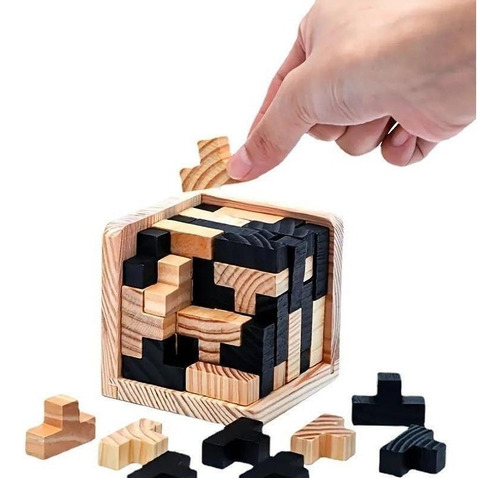 Bloques De Construcción De Tetris De Juguete De Madera