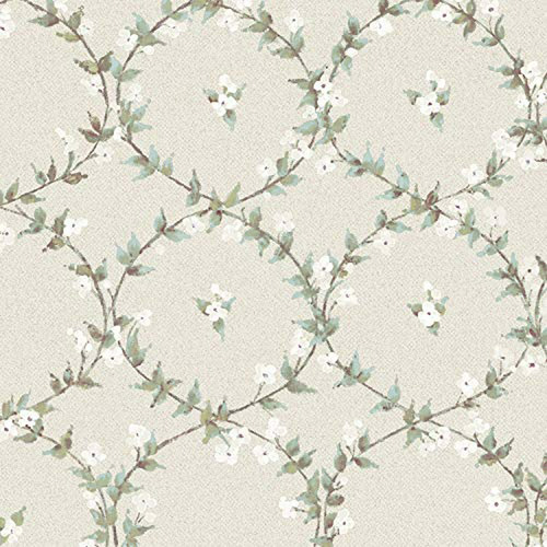 Papel Tapiz - Norwall Af37745 Floral Laurel Pre-pasted Wallp