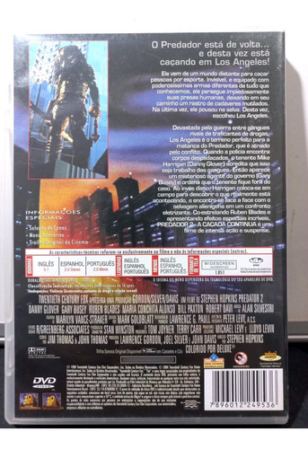 Dvd Predador 2 - A Caçada Continua/ Denny Glover (Usado)