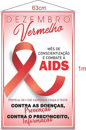 Banner Dezembro Vermelho Prevenção 100x65cm B12