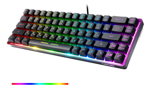 Teclado Led 60% Para Juegos Rgb, Diseño De 68 Teclas, Teclad