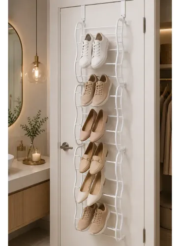 Sapateira Porta Parede 36 Pares Vertical Branco Organizador