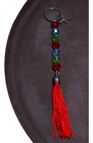 Chaveiro De Tassel Com Pedras Coloridas E Detalhes 20cm Y059
