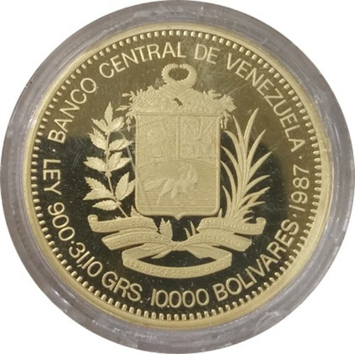 Moneda 10000 Bolívares Conmemorativa De 1987