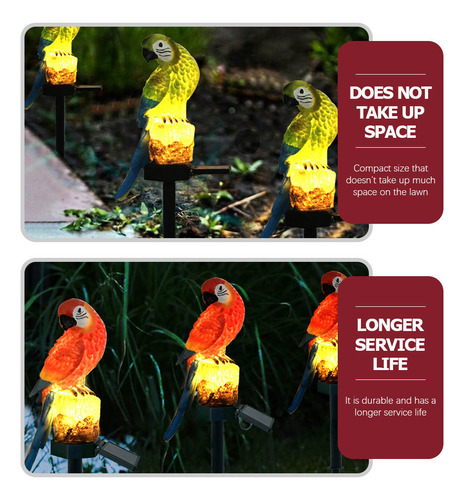 Lámpara Solar Para Decorar Loros Para Césped, 2 Unidades