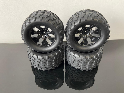 Jogo De Rodas Com Pneus P/ Pick-ups Monster 1/10 Automodelos