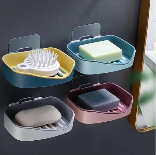 Jabonera Moderna Baño Ducha Lavamano Con Adhesivo Resistente