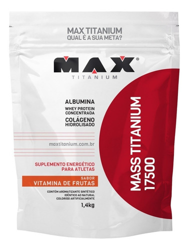 Mass Titanium 17500, 1,4 kg (recarga), vitamina titanio, sabor a fruta como máximo