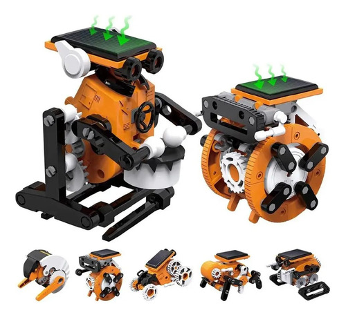 Kits Robot Solar Naranja 7 En 1 Imori