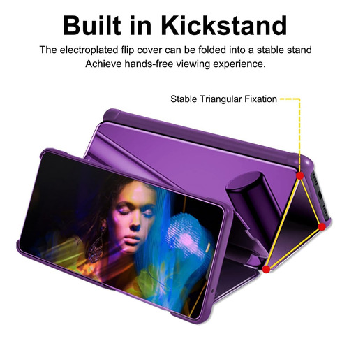 Funda Para Samsung S25 Ultra Clear View + Vidrio Full 9d Violeta Oscuro