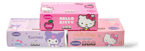 Pack De 3 Cajas De Pañuelos Desechables Hello Kitty Kuromi