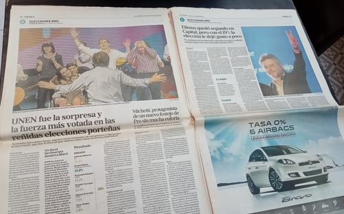 La Nación Triunfo Massa Elecciones Primarias 2013 12/8 (Usado)