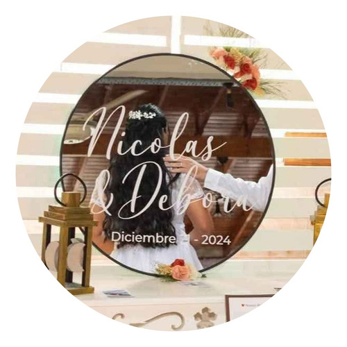 Vinilos Personalizados Para Espejos Adornos Casamientos Blanco