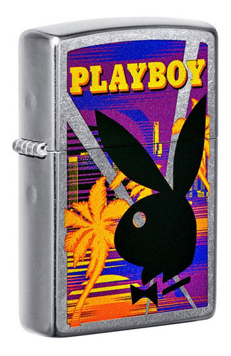 Encendedor Zippo Diseño Playboy Palmeras Cromado