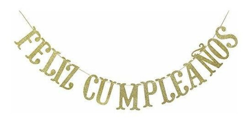 Feliz Cumpleaños Pancarta De Oro Con Purpurina Feliz Cumple