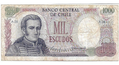 Chile 1000 Escudos 1967 Pick 146 Usado