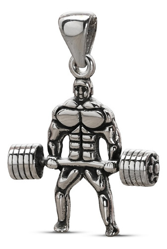 Colgante Fitness De Pesas Halterofilia, Plata Fina 172